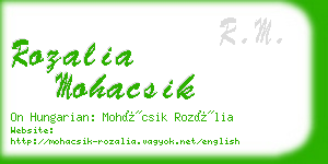 rozalia mohacsik business card